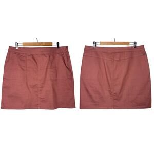 Prana Kara skirt Women's Size 14 Lacquered Rose Pink Stretch Denim A-Line